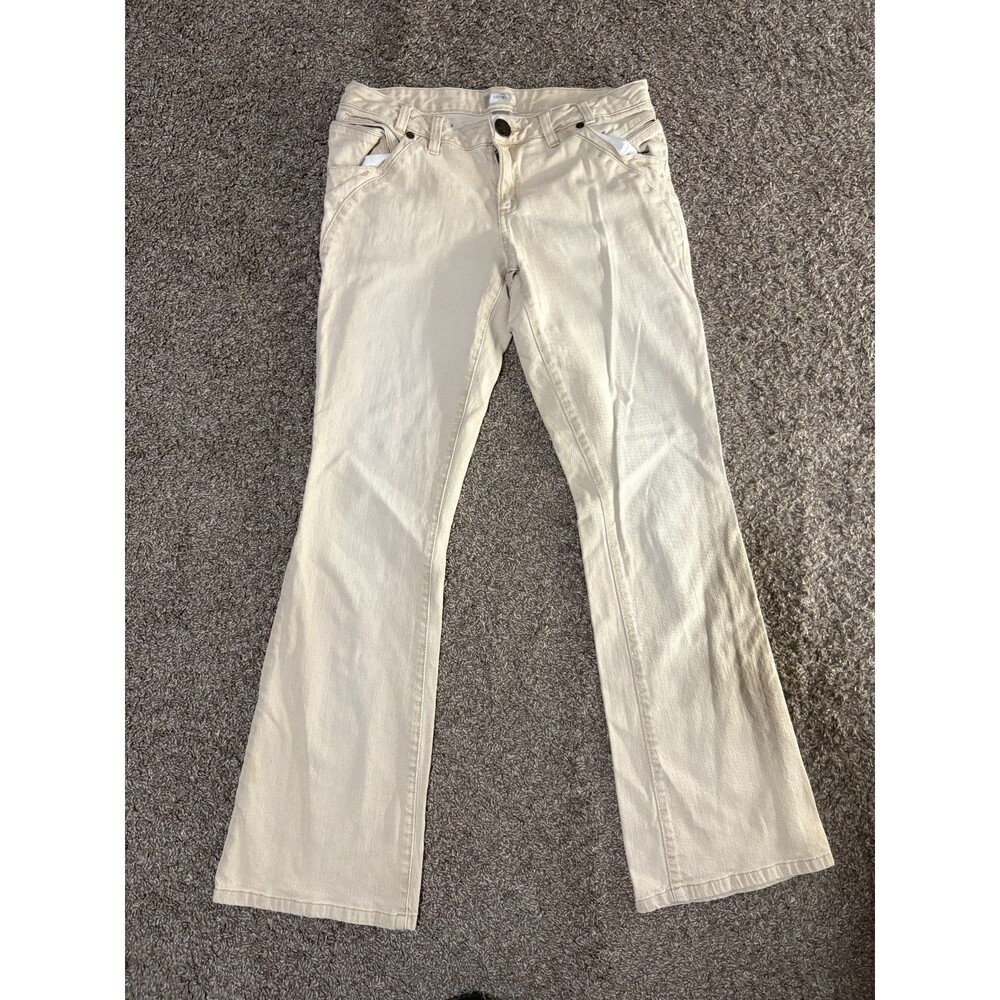 Metro 7 Flare Jeans Womens 8 Bare Beige Tan Stretch Denim Low Rise Bootcut